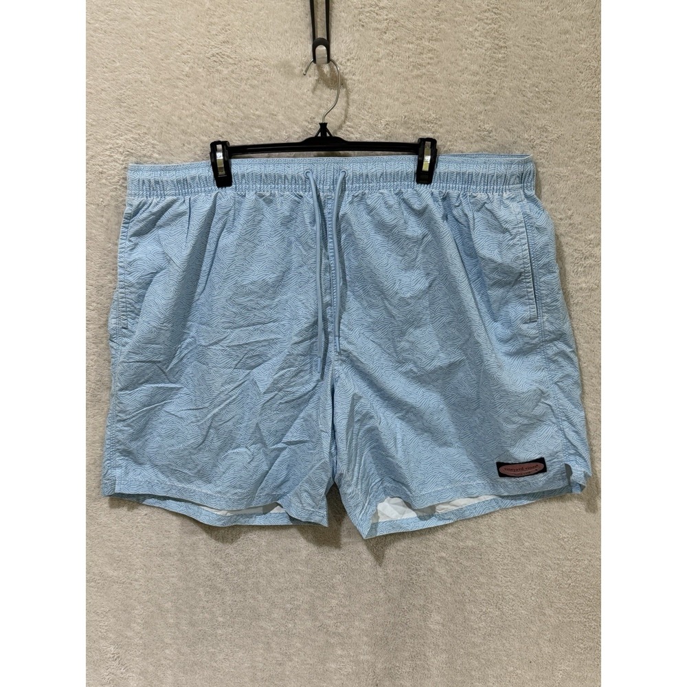 Vineyard Vines Mens 2XB Swim Trunks Shorts Blue White Swirl Mesh Lined